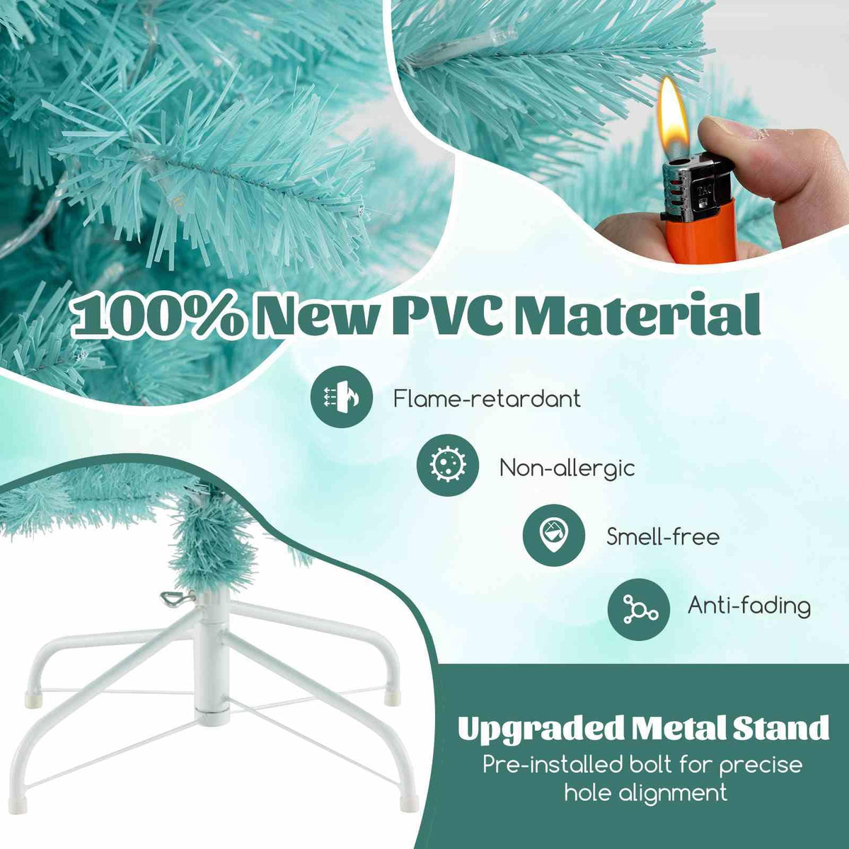 1.8M Blue Artificial Christmas Tree with 758 Lush Branch Tips