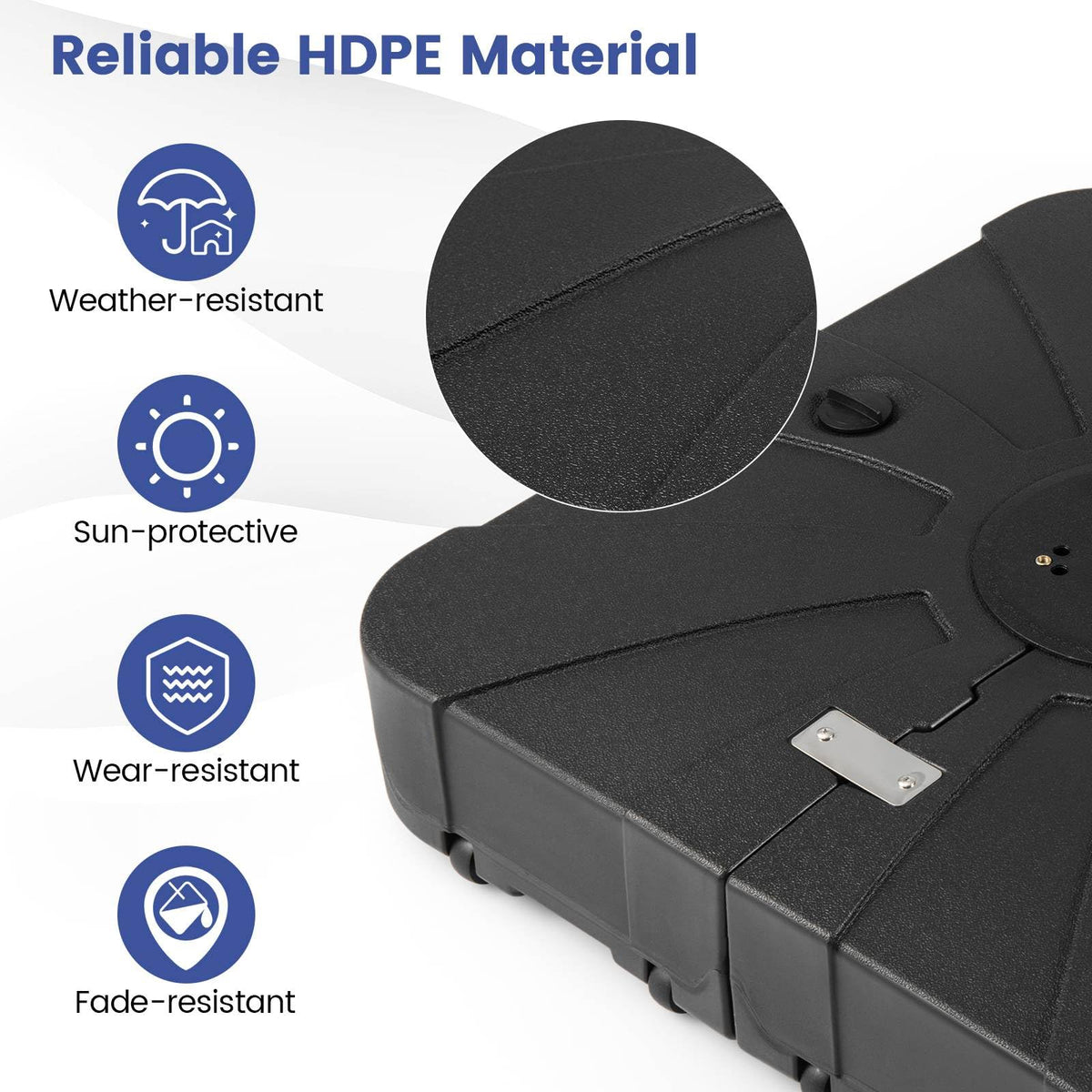 Outdoor Cantilever Umbrella Base w/Wheels,Heavy-Duty Offset Patio Umbrella Stand