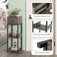 3 Tier Indoor Tall Plant Stand, Metal Plant Table with Drawer, Anti-Tipping Devices