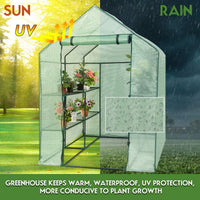 3 Tiers Outdoor Walk in Greenhouse, 12 Shelves Movable Green House Tunnel