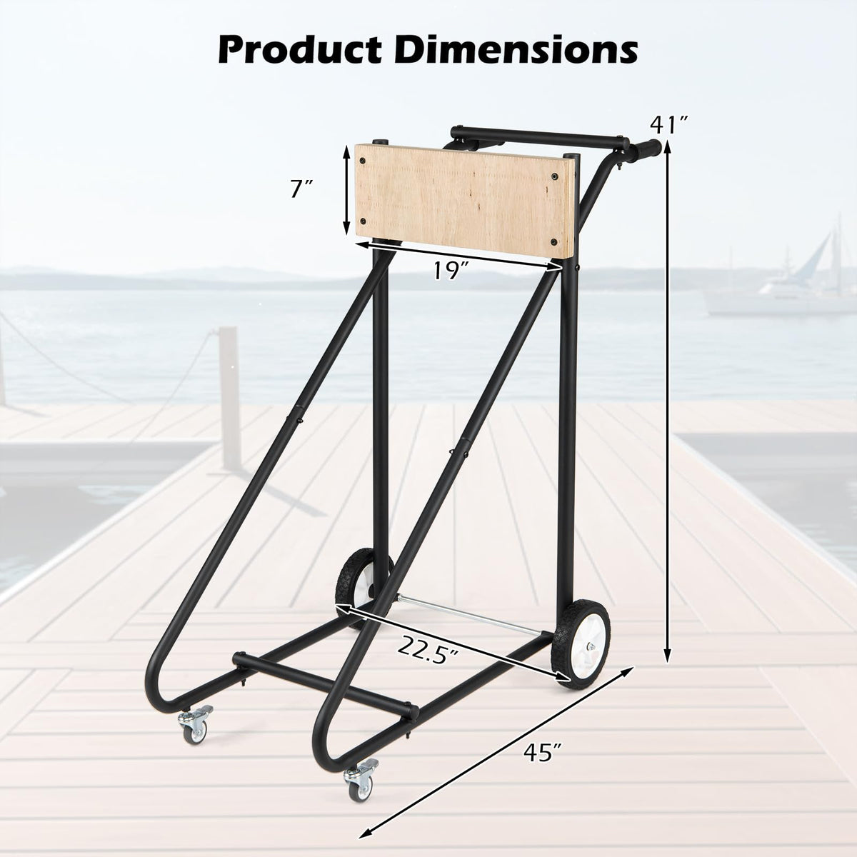 330 LBS Boat Motor Stand, Portable Outboard Engine Cart