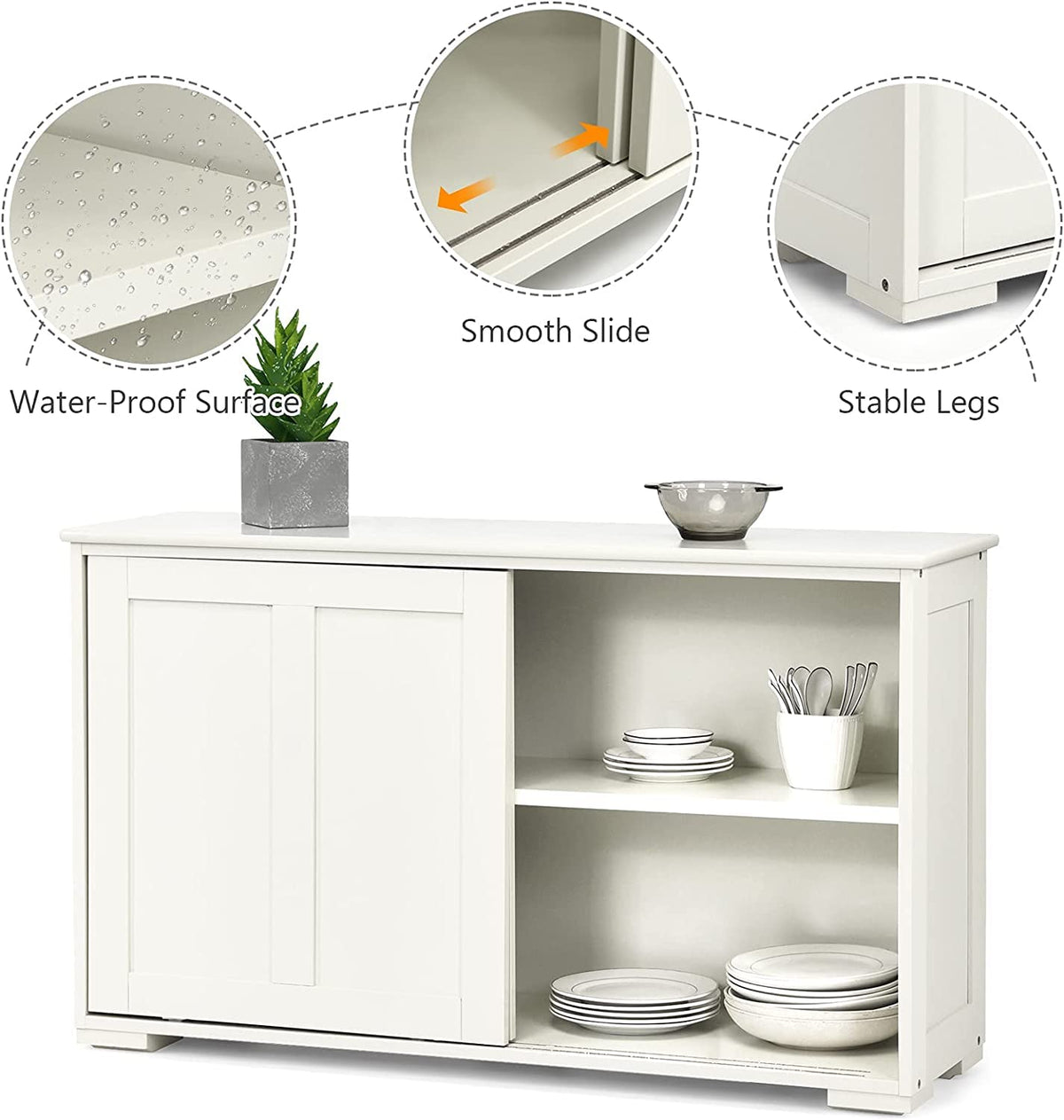 Giantex Buffet Sideboard Cabinet, Home Storage Cabinet Shelf