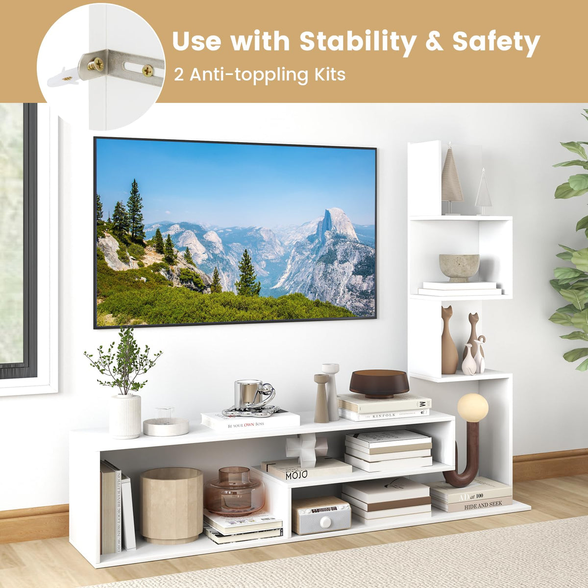 Giantex Cube TV Stand for TVs up to 50”, Media Console Table
