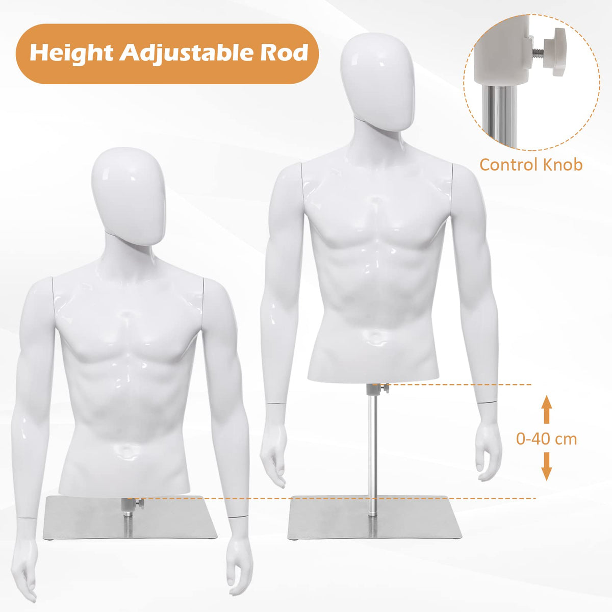 122cm Men Plastic Model, 122cm Male Mannequin with Plastic Stand