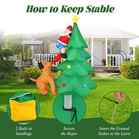 190cm Santa Claus Climbing Tree with Built-in LED Lights for Indoor/Outdoor