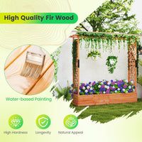 Giantex Raised Garden Bed with Trellis & Hanging Roof, 77"x17"x72"
