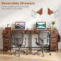 Giantex Computer Desk with Reversible Drawers