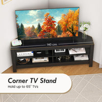 Corner TV Stand with Power Outlet for Living Room and Bedroom