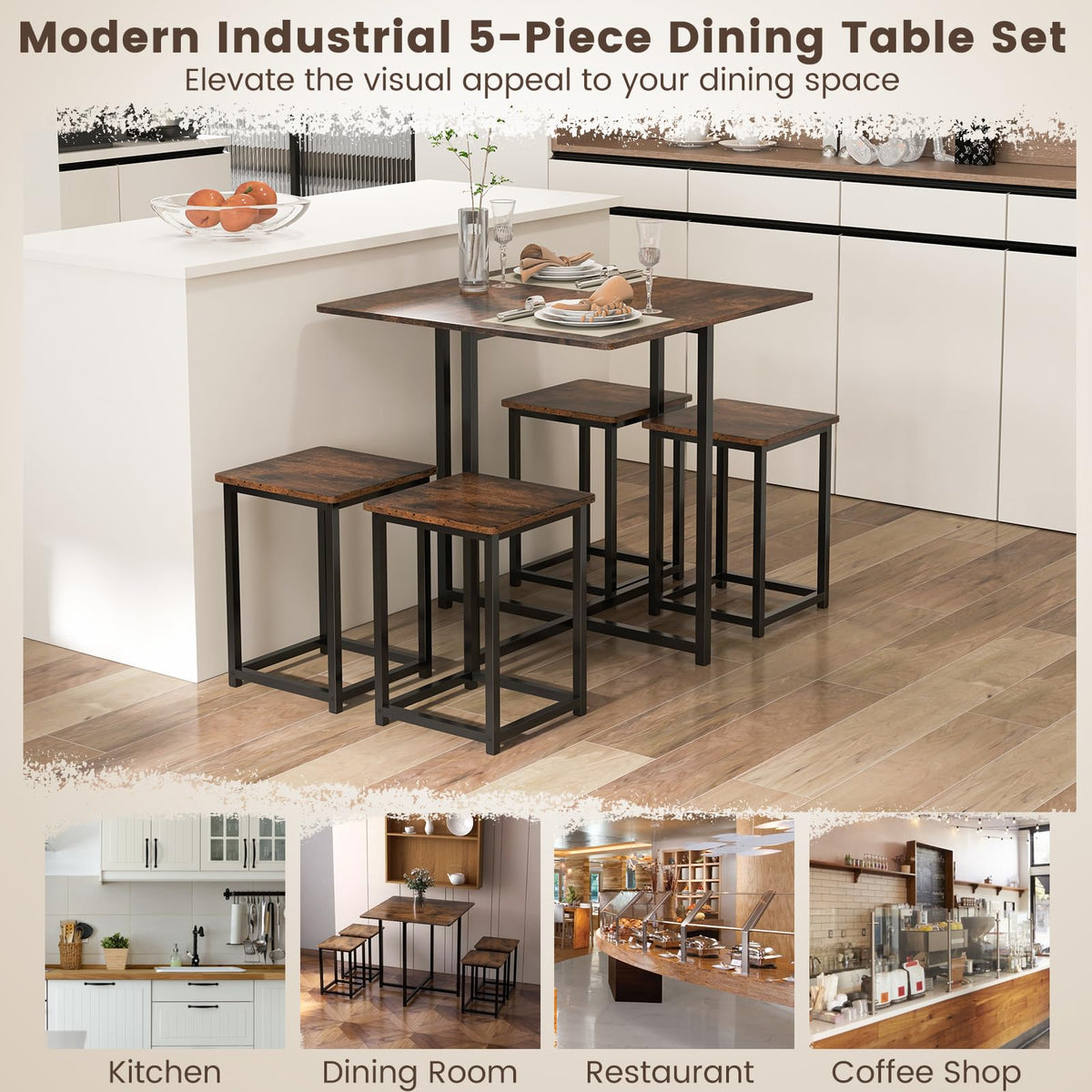 Giantex 5-Piece Dining Table Set for Small Space