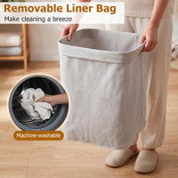 Giantex Bamboo Laundry Hamper w/Lid, 72 L Capacity Clothes Hamper w/Removable Liner
