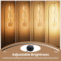 3-Circle Dimmable LED Floor Lamp with Foot Switch & 3 Color Temperatures for Room