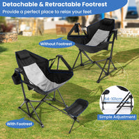 Hammock Camping Chair, Folding Camping Swinging Chair w/Retractable Footrest