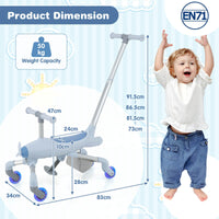 2-in-1 Kids Ride-on Push Car with LED Lighted Wheels