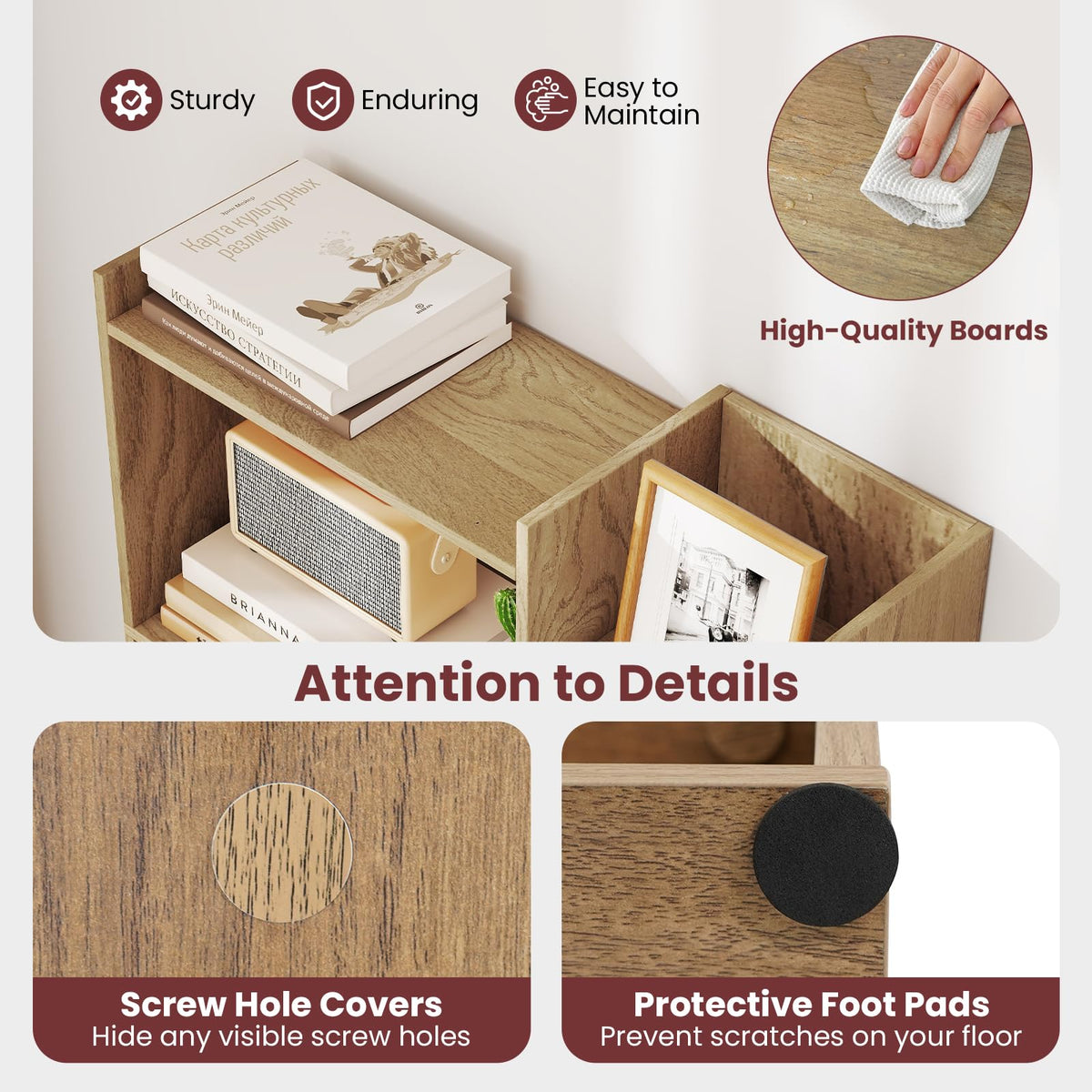 Giantex 6-Tier Bookshelf, Wooden Bookcase with 2 Anti-Tipping Kits