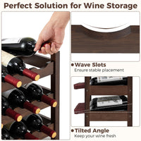 Giantex 3-Tier Bamboo Wine Rack, 18-Bottle Tabletop Wine Holder