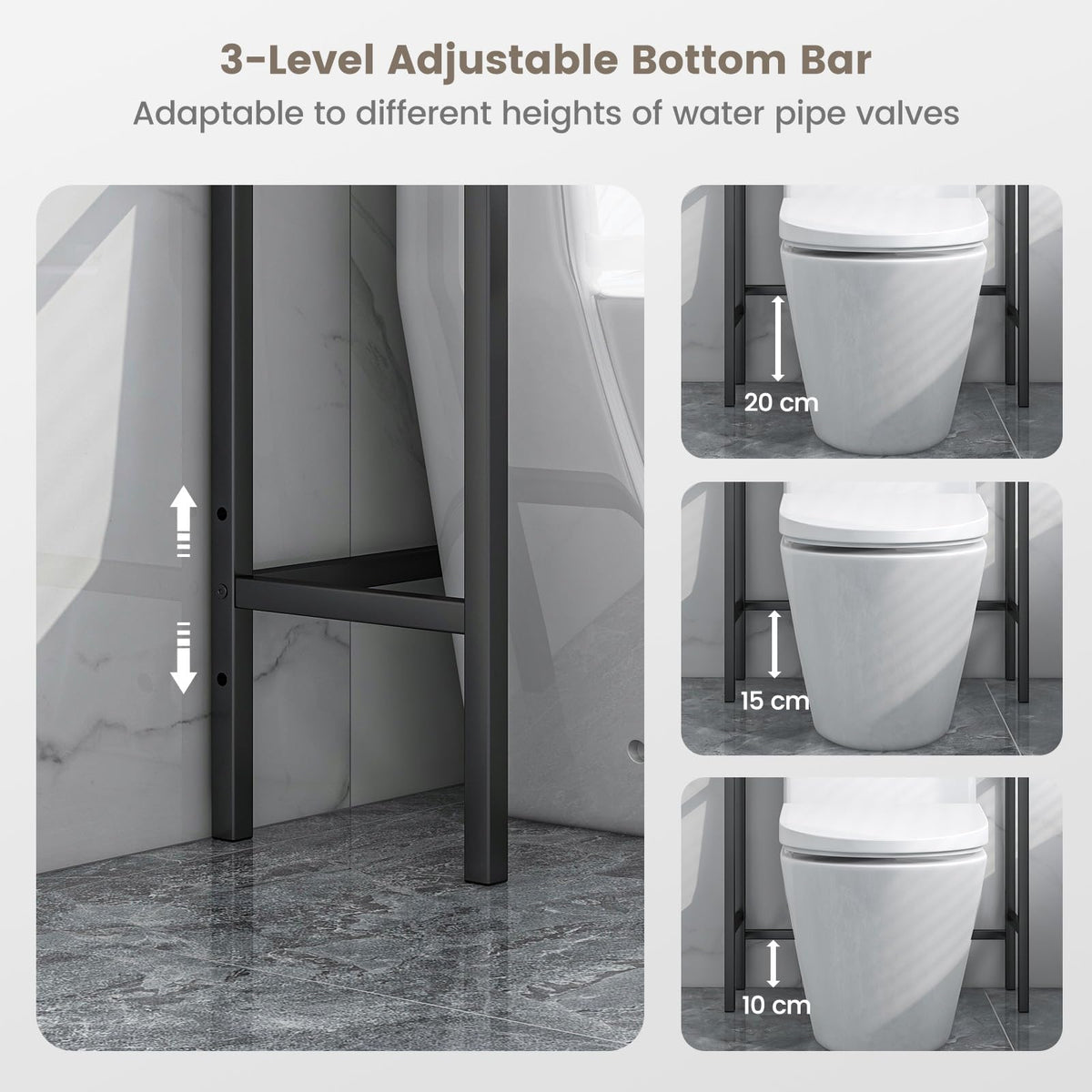 Over The Toilet Storage Rack, 3-Tier Bathroom Shelf Organizer