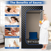 Portable Steam Sauna for Home, Full Body Sauna Box with 3L Steam Generator, Remote Control, Wood Foot Massager & Foldable Chair