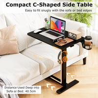 Mobile Standing Desk, Height Adjustable Overbed Bedside Table
