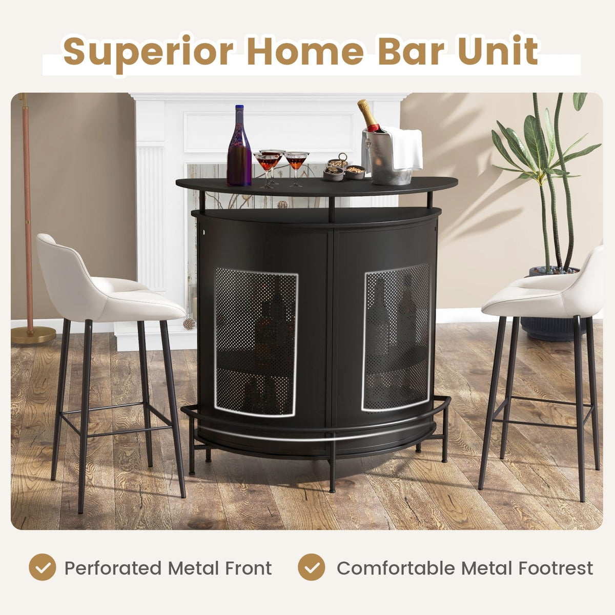 Giantex Industrial Home Bar Unit, 4-Tier Bar Table
