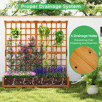 Giantex 72" Large Raised Garden Bed with Trellis & Roof, Wooden Garden Bed