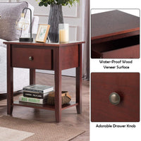 Giantex Bedside Tables, Compact Nightstand w/Stable Frame