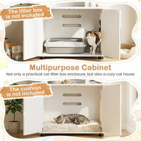 142 cm Tall 2-in-1 Cat Litter Box Enclosure w/Storage Pet House Corner Bookshelf