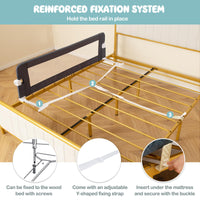 152cm x 42cm Foldable Swing Down Baby Bed Guard Rail