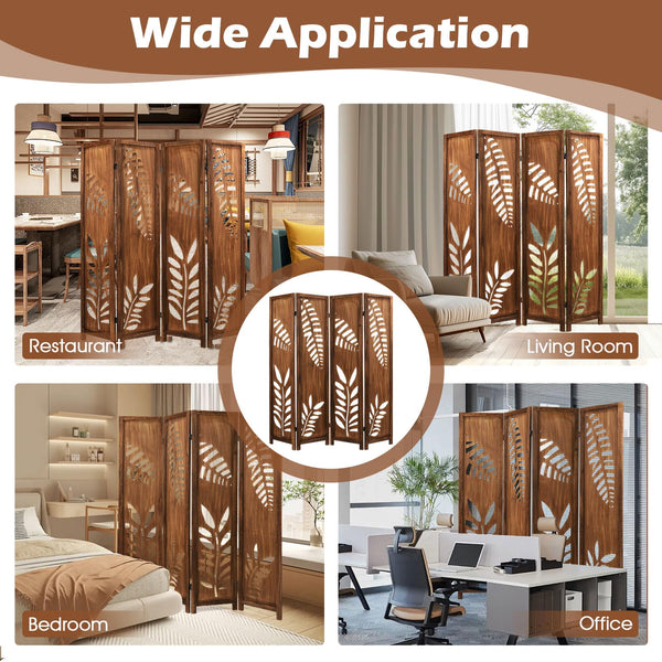 4/6-Panel 170cm Room Divider Folding Partition Stand Privacy Screen Living Room