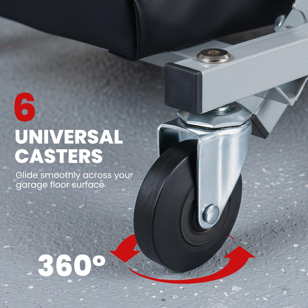 36"/40" 2-in-1 Mechanic Creeper & Z-Seat with 6 Swivel Casters