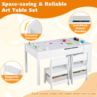 Multi-functional Kids Art Easel Table & Chair Set, Toddler Craft Drawing Writing Desk