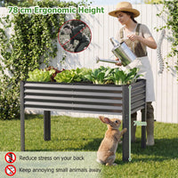 Galvanized Raised Garden Bed with Legs, Metal Elevated Planter Box for Gardening Vegetables, Flowers