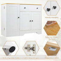 Giantex Buffet Cabinet with Storage, 105cm Modern Sideboard with 3 Doors, Drawer and Shelves