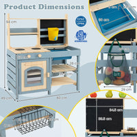 2-In-1 Outdoor Kids Play Kitchen and Grocery Store for 3-8 Years Old Toddlers