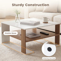 Modern Compact Center Table with Storage Shelf for Home or Office