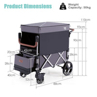 Giantex Baby Stroller, Folding Baby Stroller Wagon with Detachable Canopy