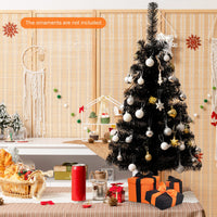 3ft Unlit Black Christmas Tree, Artificial Halloween Tree
