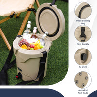 7.85 L Drink Cooler, Portable Insulated Ice Chest with Flat Seat Lid & Strap