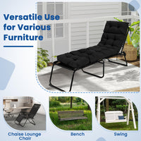 Black Outdoor Lounge Chair with 4-Position Backrest and Removable Lounge Cushion