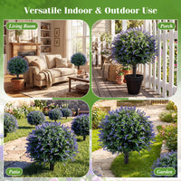 Giantex 2 Pack Artificial Lavender Boxwood Topiary Ball Trees