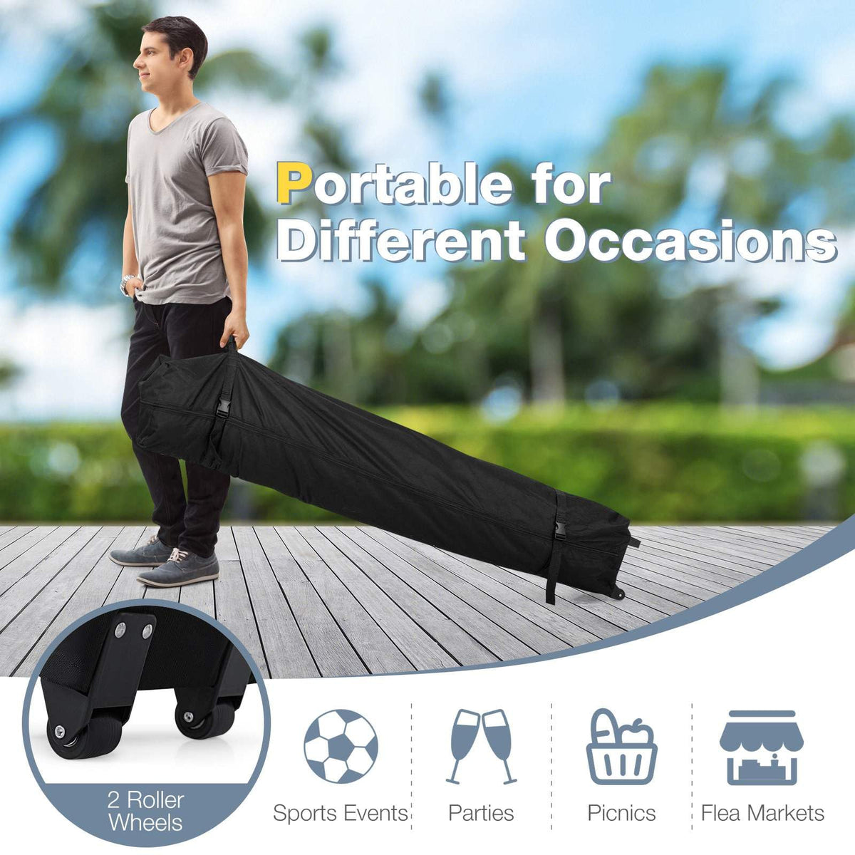 3 x 3 M Outdoor Pop up Canopy Tent Heavy-duty Easy Setup Gazebo Shelter