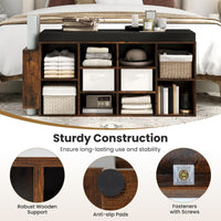 Giantex Shoe Storage Bench with Umbrella Stand, 10-Cube Entryway Bench with Adjustable Shelf & Padded Cushion