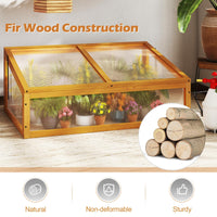 Wood Cold Frame Greenhouse, Portable Raised Planter Bed Protection
