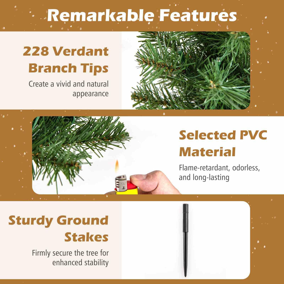 6-Pack Pre-Lit Artificial Christmas Tree 45CM Solar Powered Mini Xmas Trees