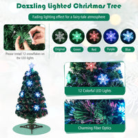 90/120/150cm Pre-Lit Fiber Optic Christmas Tree with 85/125/170 PVC Tips for Holiday Decor