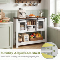 102cm Small Farmhouse Console Table with Adjustable Shelf and 2 Storage Cabinets for Entrance