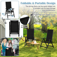 Patio Folding Chair Set with Soft Padded Seat for Porch Pool Backyard Camping