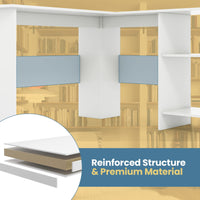 Large L-Shaped Computer Desk, Modern Home Office Writing Desk Workstation