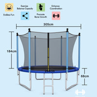 10/12/14 FT Outdoor Trampoline with Enclosure Net and Ladder