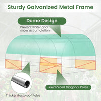 4x3x2m Outdoor Walk-in Tunnel Greenhouse 6 Roll-up Windows