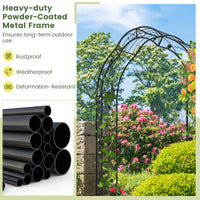 Giantex - 2 Half Garden Arch Trellis, 8.2ft Metal Garden Gazebo